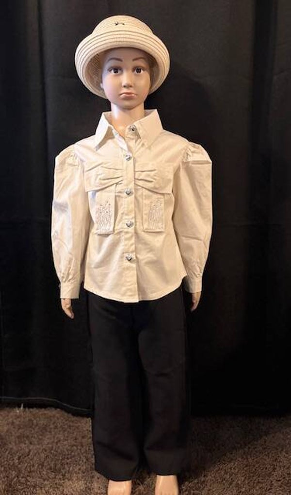 blouse beige strik