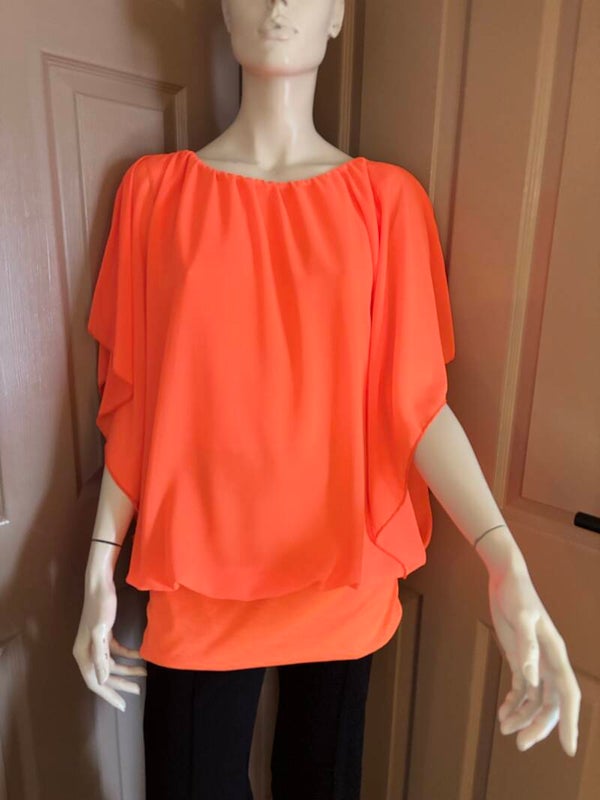 dames top neon oranje