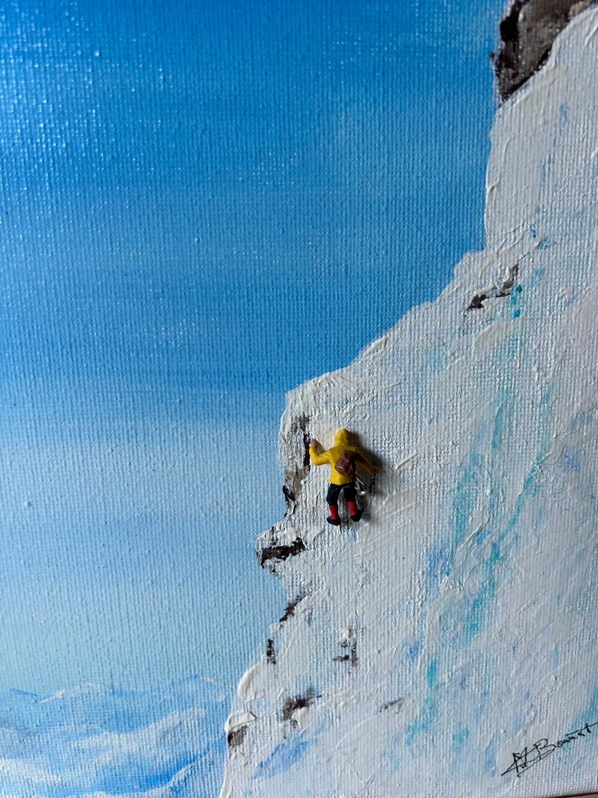 TOILE ACRYLIQUE AVEC COLLAGE FIGURINE