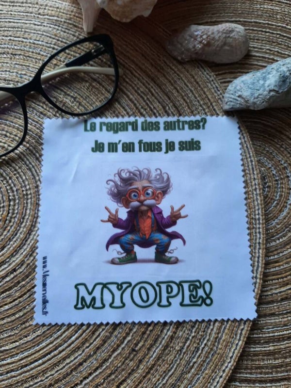 Lingette, chiffon, essuie lunettes micro fibre MYOPE HoC