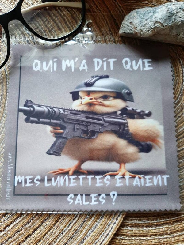 Lingette, chiffon, essuie lunettes micro fibre Humour HOM Gén M'a DIT