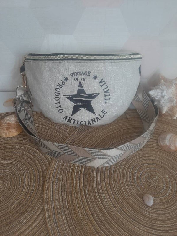 Sac Banane beige doré
