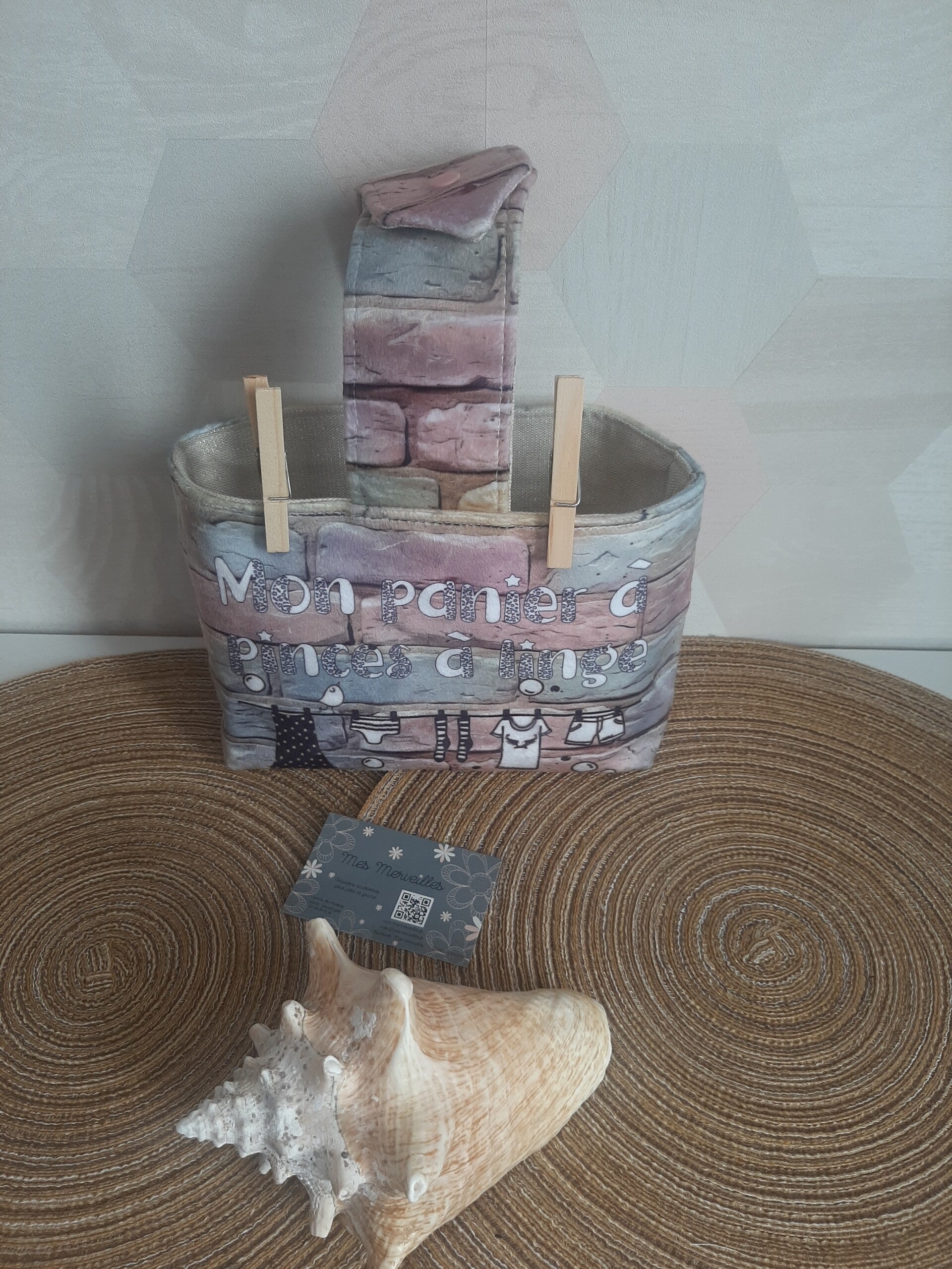 Panier à pinces à linge Pierre pastel