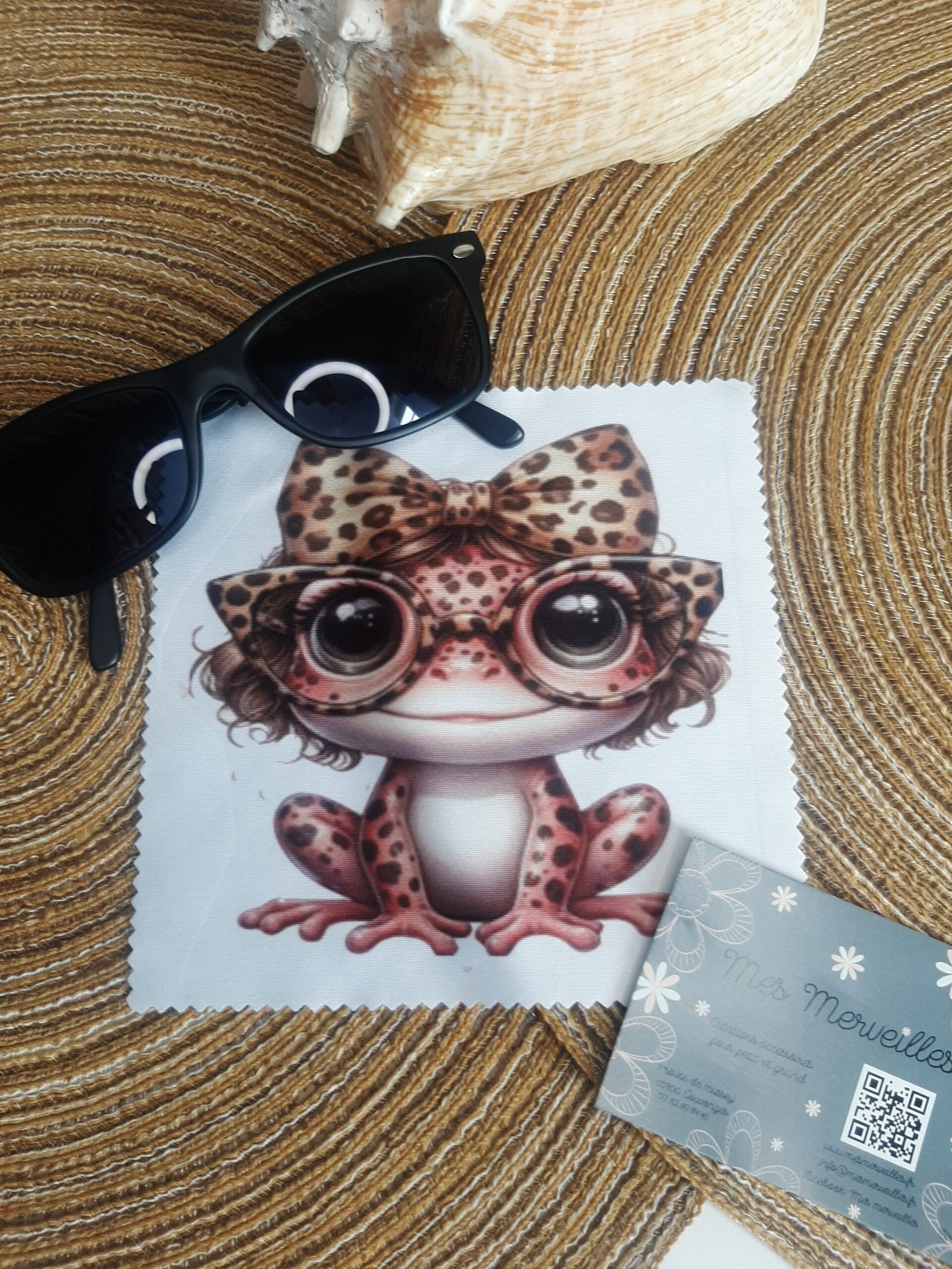 Lingette, chiffon, essuie lunettes micro fibre Crapaud