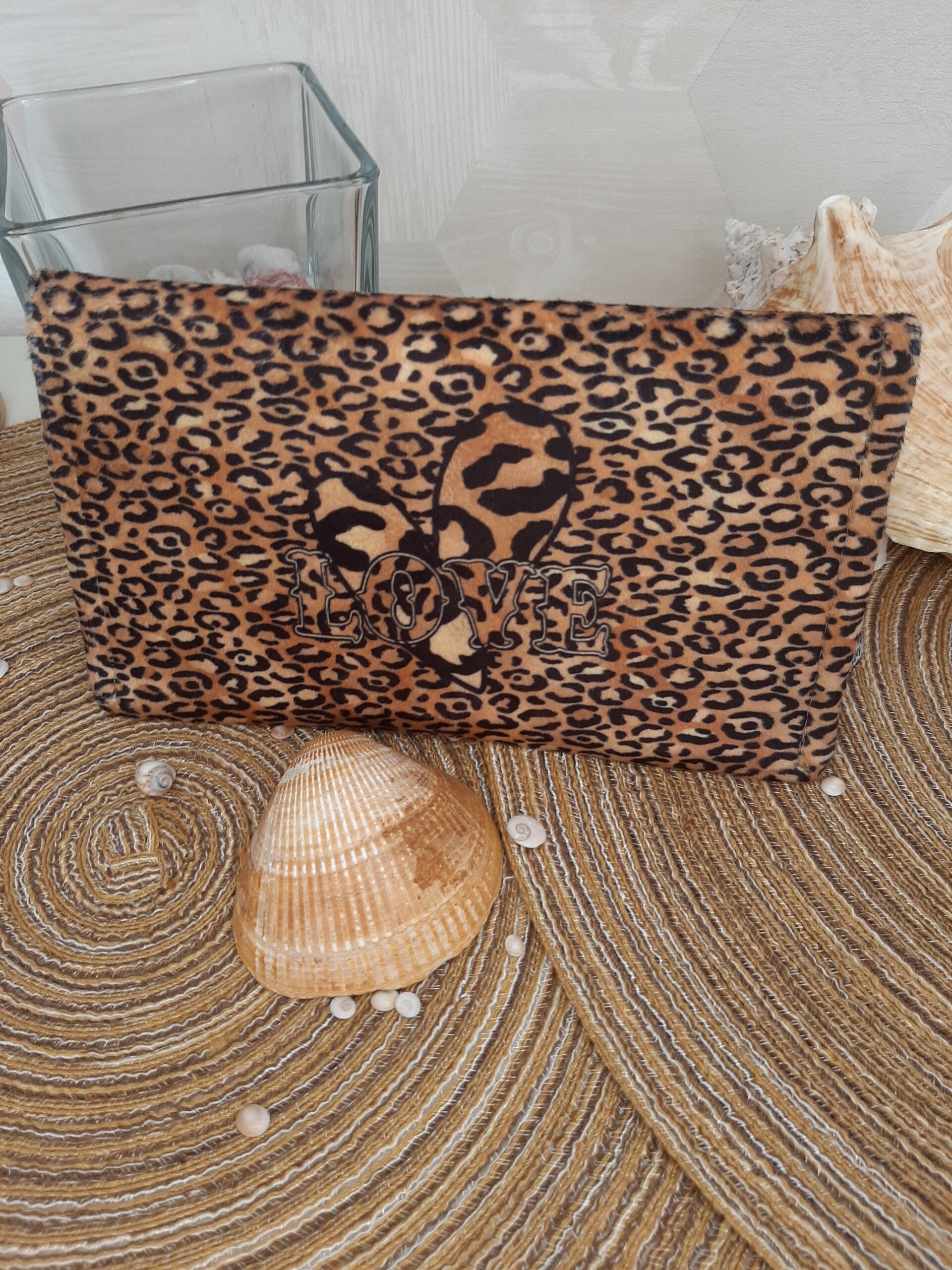 Porte chéquier léopard marron noir