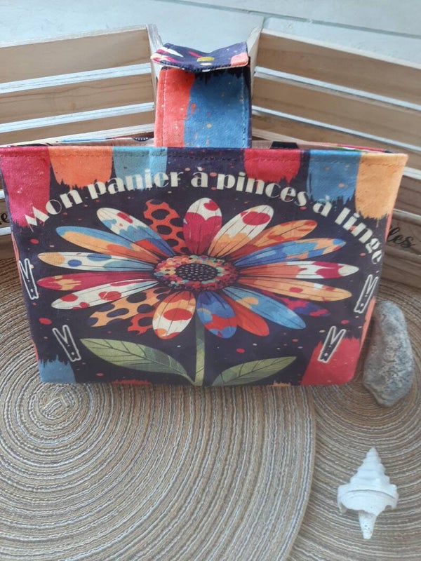 Panier à pinces à linge Fleur couleur
