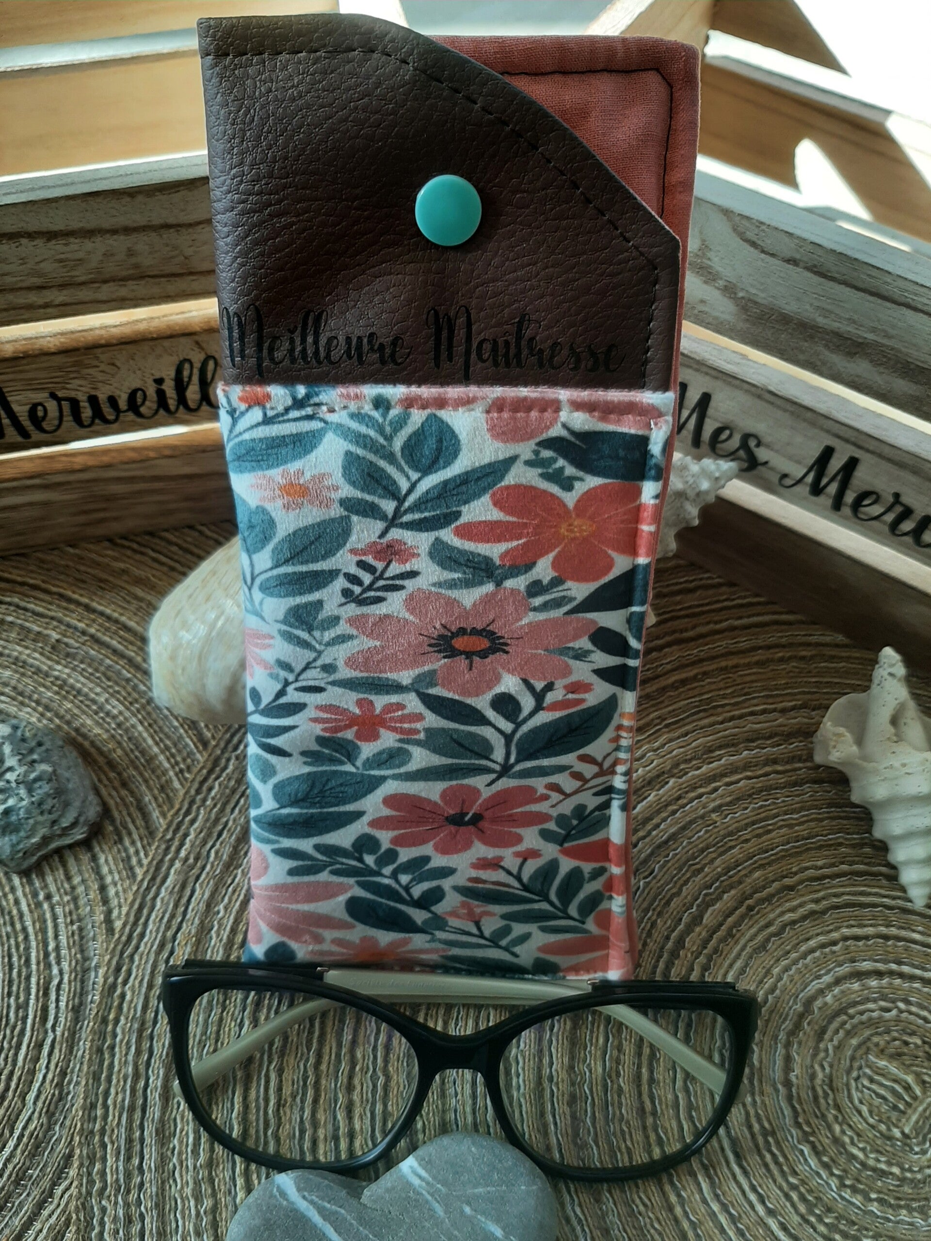 *Étui à lunettes personnalisable  Fleurs