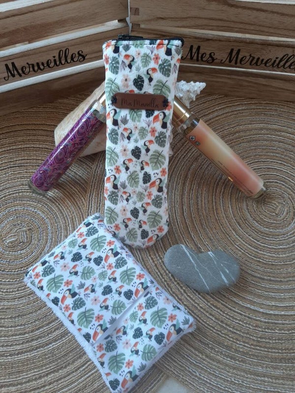 Duo Douceur Printemps 10🌸 – Pochette Essentiel & Gant Démaquillant Assorti (Offre Week-end)