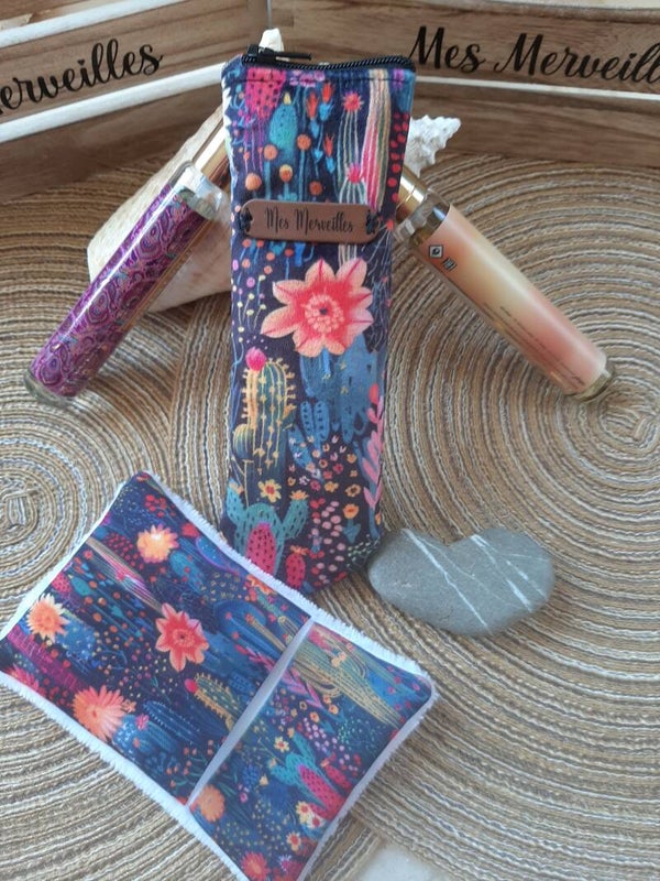 Duo Douceur Printemps 14🌸 – Pochette Essentiel & Gant Démaquillant Assorti (Offre Week-end)