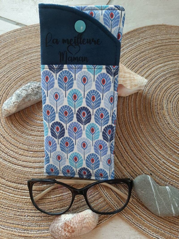 Étui à lunettes "La meilleure Maman"Bleu