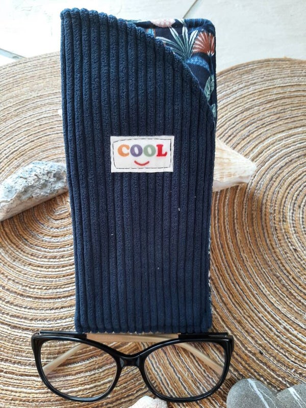 Étui à lunettes "Velours bleu Cool"