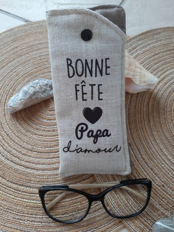 Étui à lunettes "Bonne Fête Papa "Lin