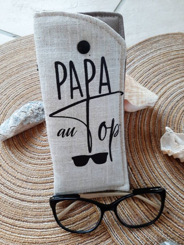 Étui à lunettes "Papa au Top "Lin