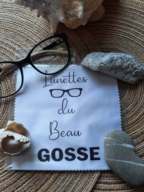 Lingette, chiffon, essuie lunettes micro fibre Humour HOM Beau Gosse