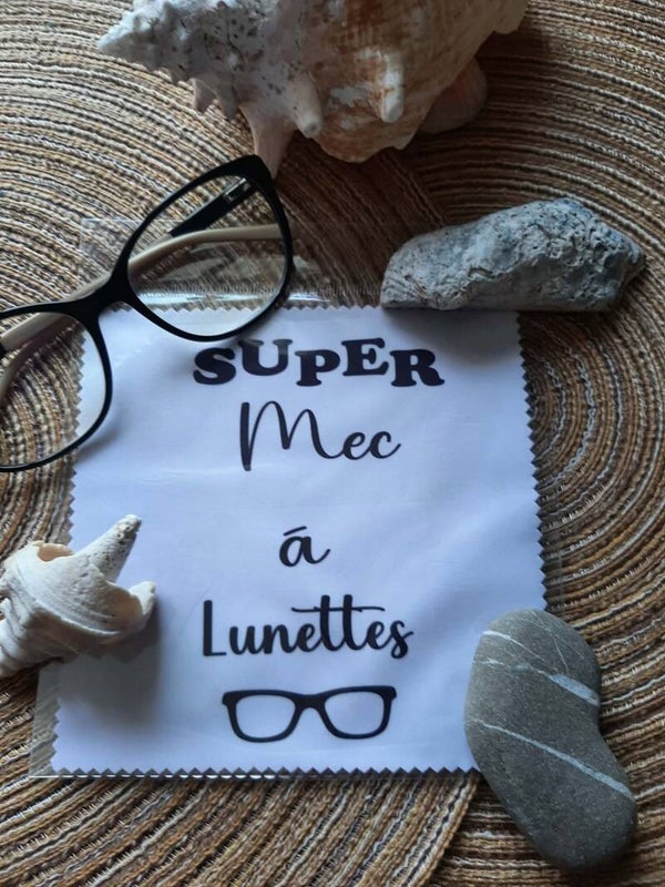 Lingette, chiffon, essuie lunettes micro fibre Humour HOM Super Mec