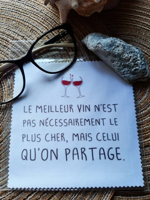 Lingette, chiffon, essuie lunettes micro fibre VIN Partage