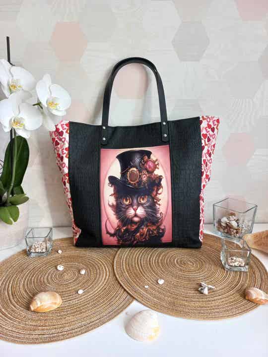 Grand Sac Cabas Monsieur Chat
