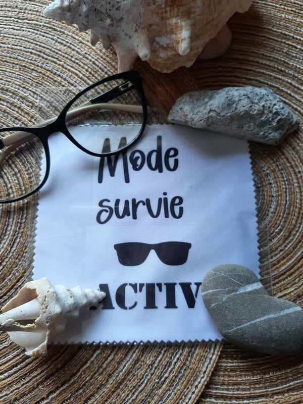 Lingette, chiffon, essuie lunettes micro fibre Humour HOM survie