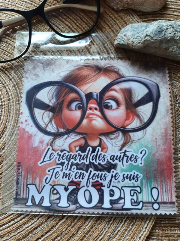 Lingette, chiffon, essuie lunettes micro fibre MYOPE Fille GRD