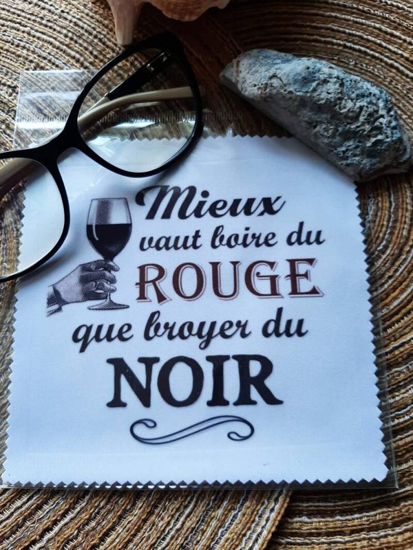 Lingette, chiffon, essuie lunettes micro fibre VIN Noir