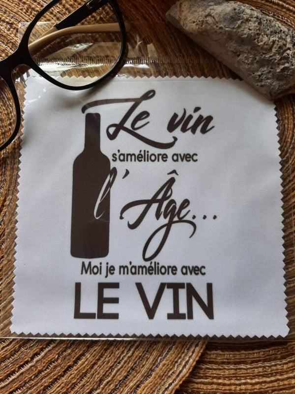 Lingette, chiffon, essuie lunettes micro fibre VIN Age