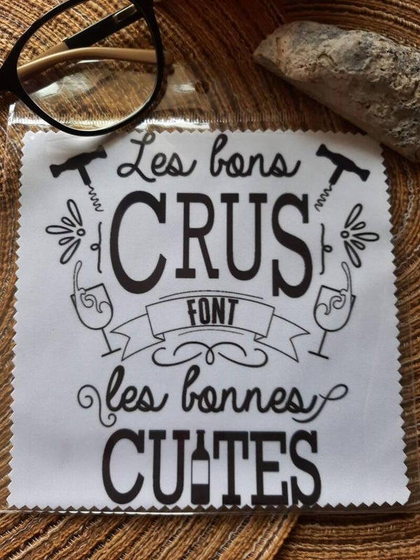 Lingette, chiffon, essuie lunettes micro fibre VIN Cuites