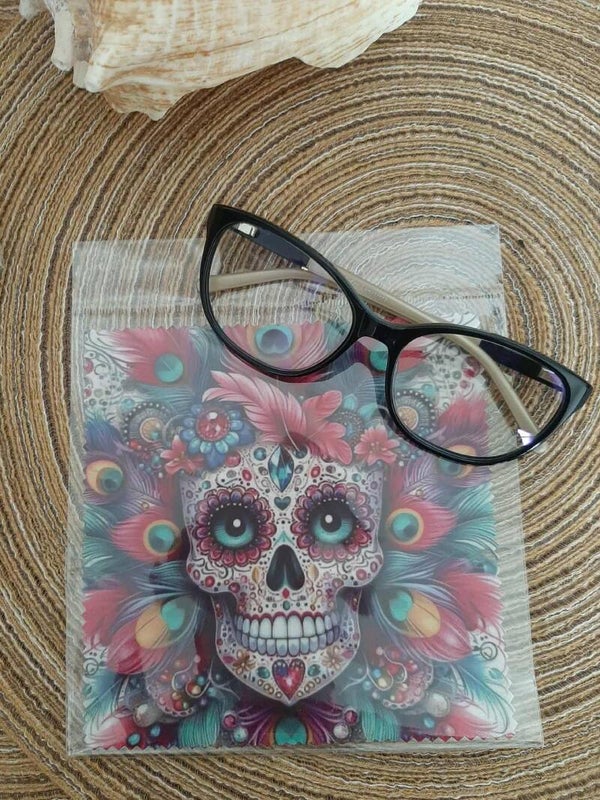 Lingette, chiffon, essuie lunettes micro fibre TêteMort