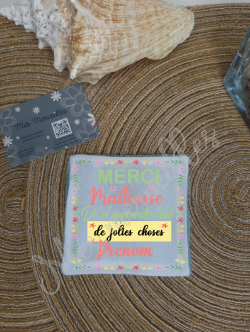 **Lingette démaquillante Maitresse cadre Fleurs