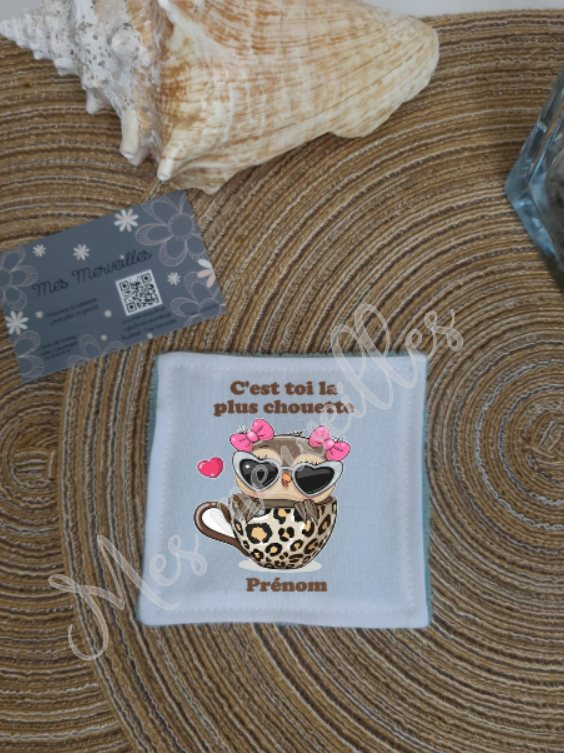 **Lingette démaquillante C'est toi la plus chouette marron