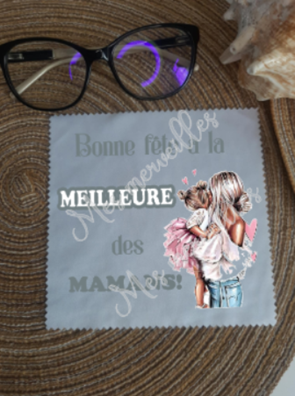 Lingette, chiffon, essuie lunettes micro fibre Maman Ref10