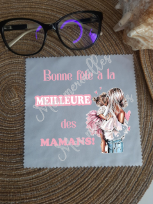 Lingette, chiffon, essuie lunettes micro fibre Maman Ref11