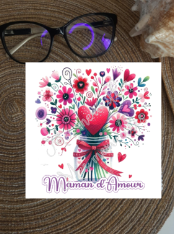 Lingette, chiffon, essuie lunettes micro fibre Maman D'amour Violet