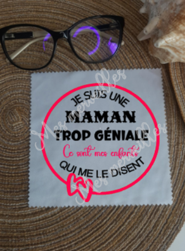 Lingette, chiffon, essuie lunettes micro fibre Maman Ref15