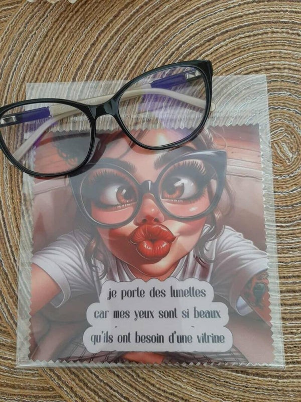 Lingette, chiffon, essuie lunettes micro fibre Mes yeux Femme bouge