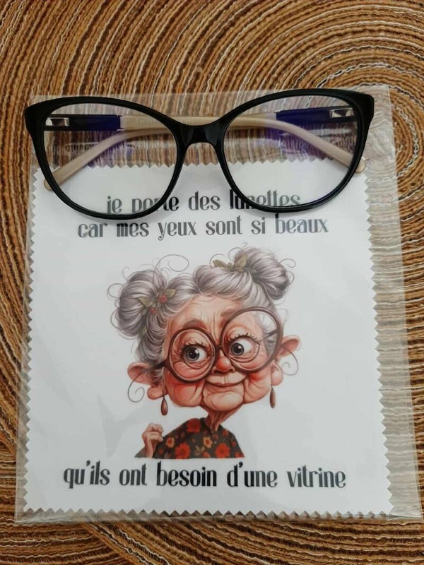 Lingette, chiffon, essuie lunettes micro fibre Mes yeux Mamie
