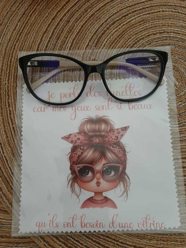 Lingette, chiffon, essuie lunettes micro fibre Mes yeux Fille bandeau
