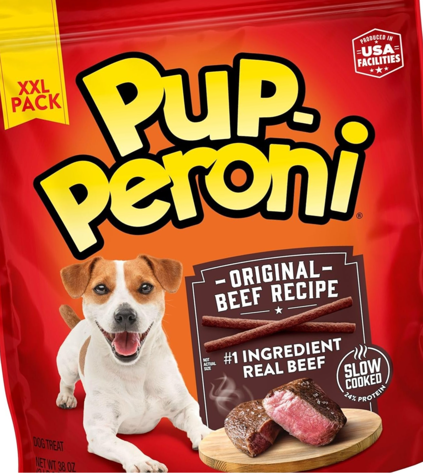 A bag of pup-peronis dog treats
