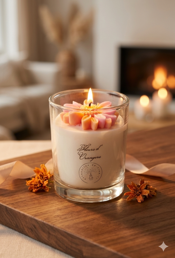 Bougies marguerite orangée