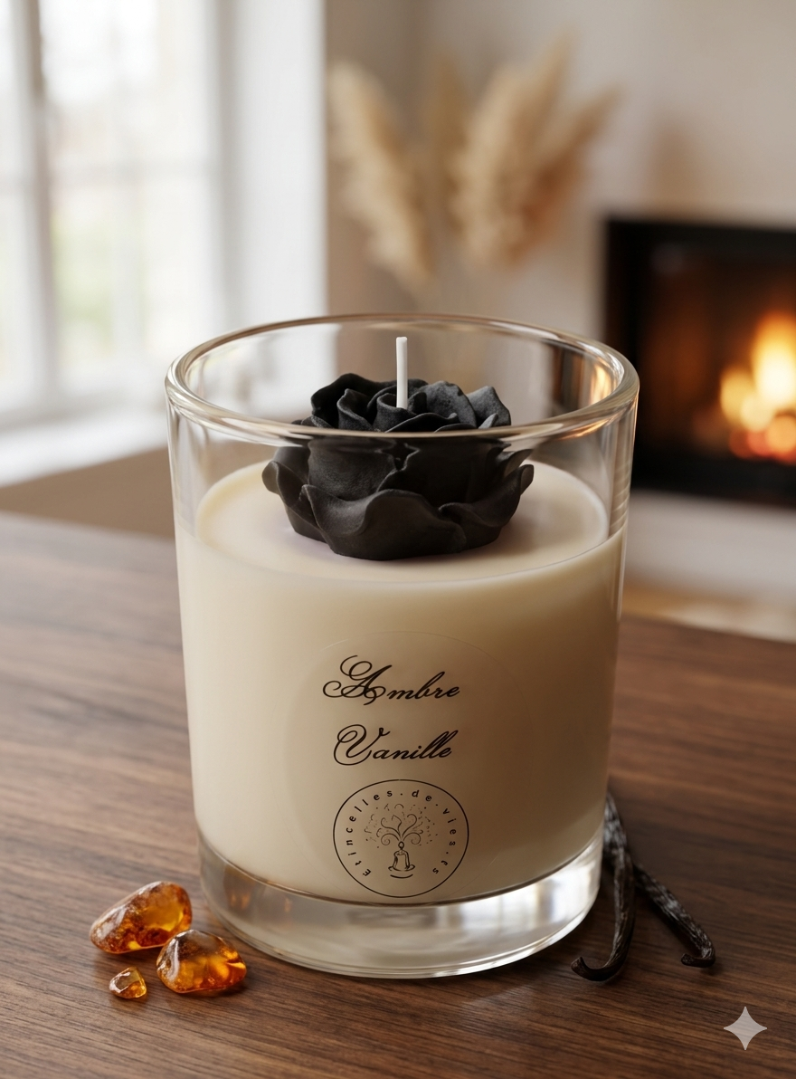 Bougie rose noire