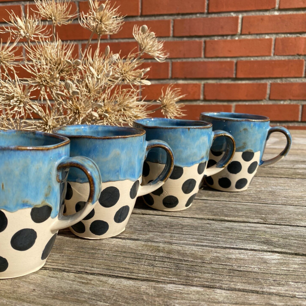 Set van 4 Jozefientjes met oor Bolletjes/blauw
