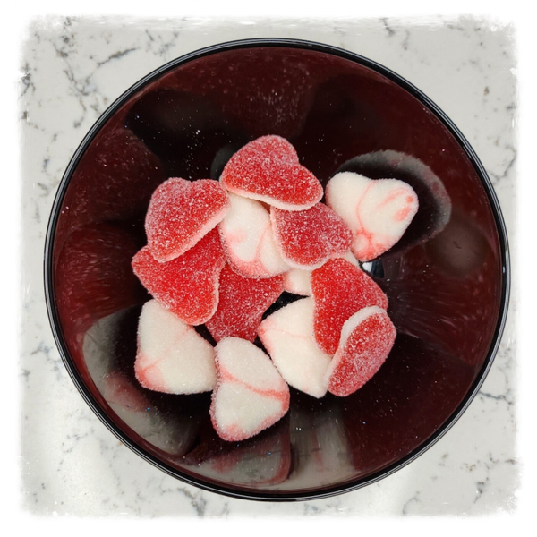 Mega cœur rouge et blanc sucré (100g)
