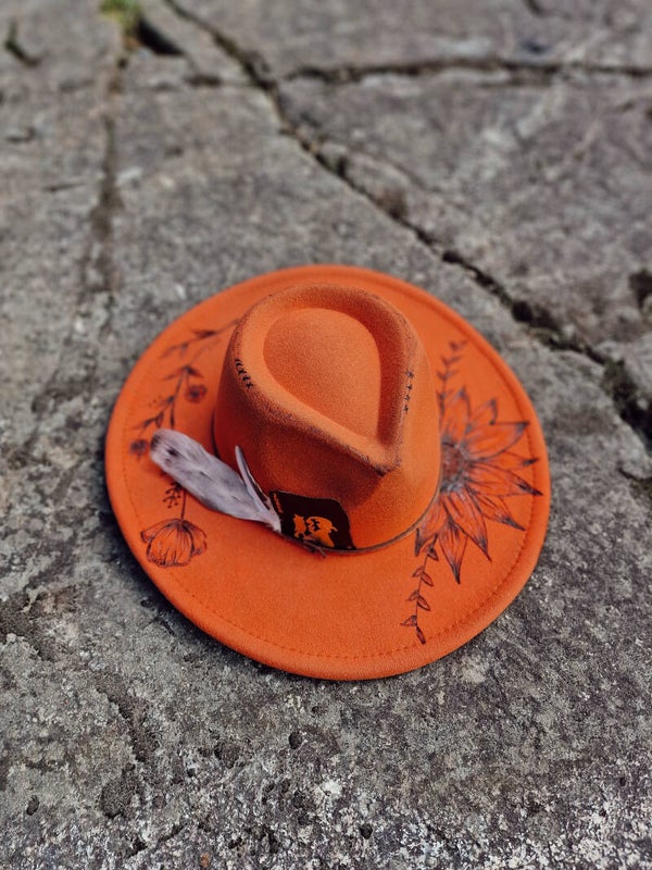 Hand burned hat