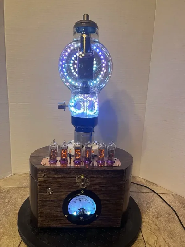 450TL, Lit Vacuum Tube with 6 LED Rings + IN-14 Clock