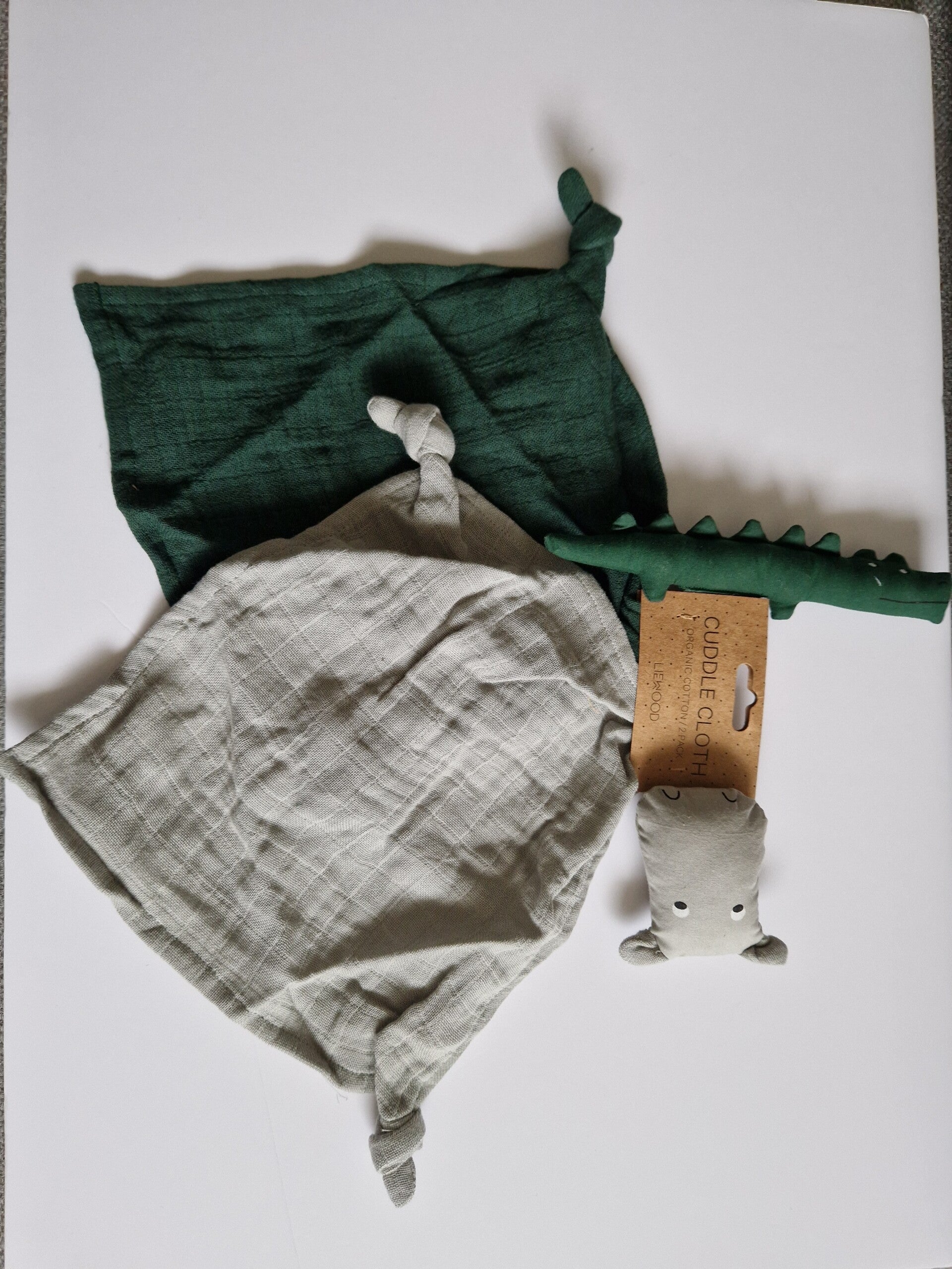Liewood Yoko Mini Cuddle Cloths, 2-pack, Safari Green Mix, One Size