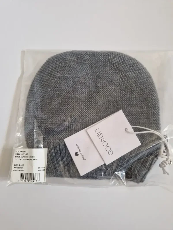 Liewood Viggo Knit Hat, Grey Melange