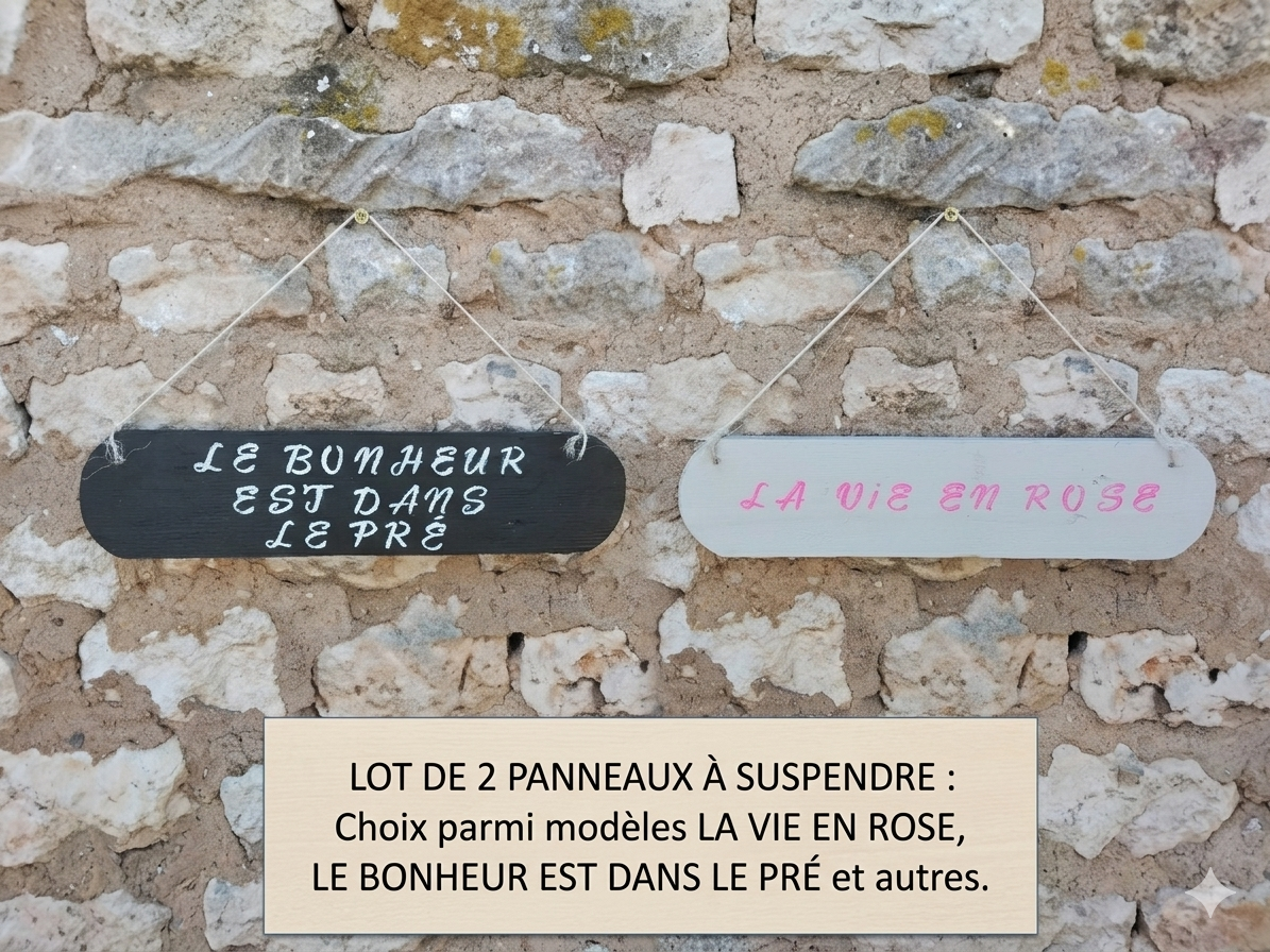Lot de 2 panneaux a suspendre