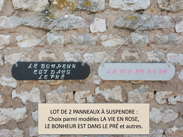 Lot de 2 panneaux a suspendre