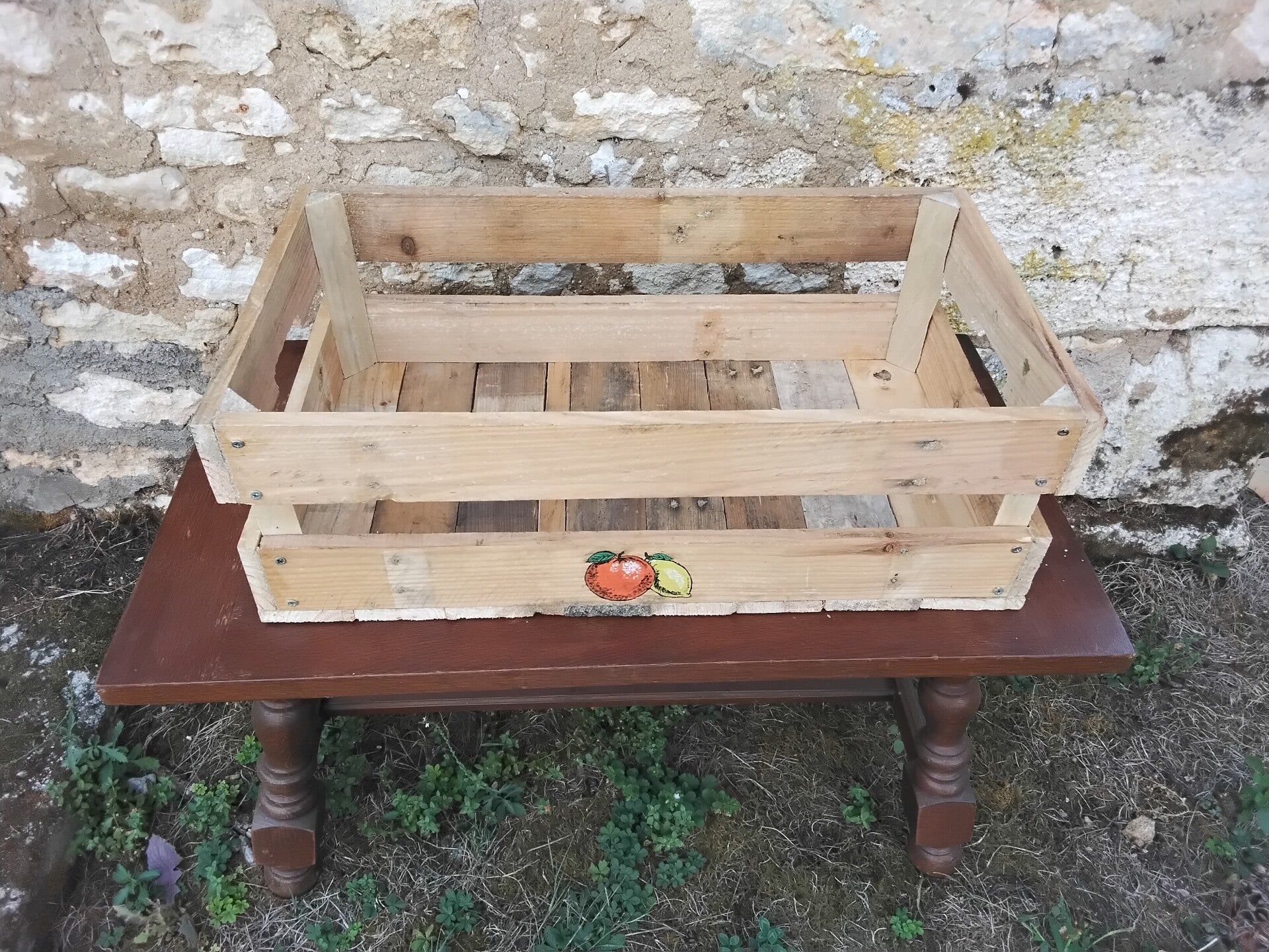 Cagette bois fruit agrumes