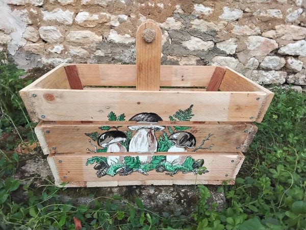 Panier bois récolte champignons