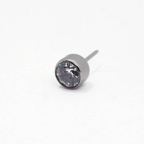 Titanium Threadless ''Swarovski round bezel''
